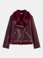 Zipper Belted Soft Fleece Jacket