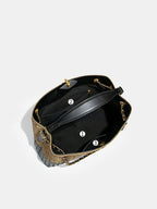 Two-Tone Woven Hobo Bag