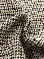 Houndstooth Puffed-Sleeve Blazer