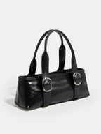 Glossy Buckle Handle Bag