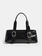 Glossy Buckle Handle Bag