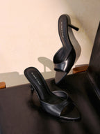 Single Band Open Toe Stiletto Mules