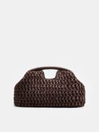 Straw Woven Cloud Clutch Bag