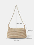Straw Woven Chain Strap Shoulder Bag