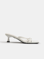 Square Toe Kitten Heel Mule Sandals