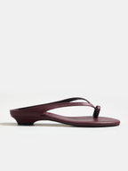 Genuine Leather Toe Loop Flat Sandals