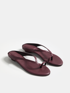 Genuine Leather Toe Loop Flat Sandals