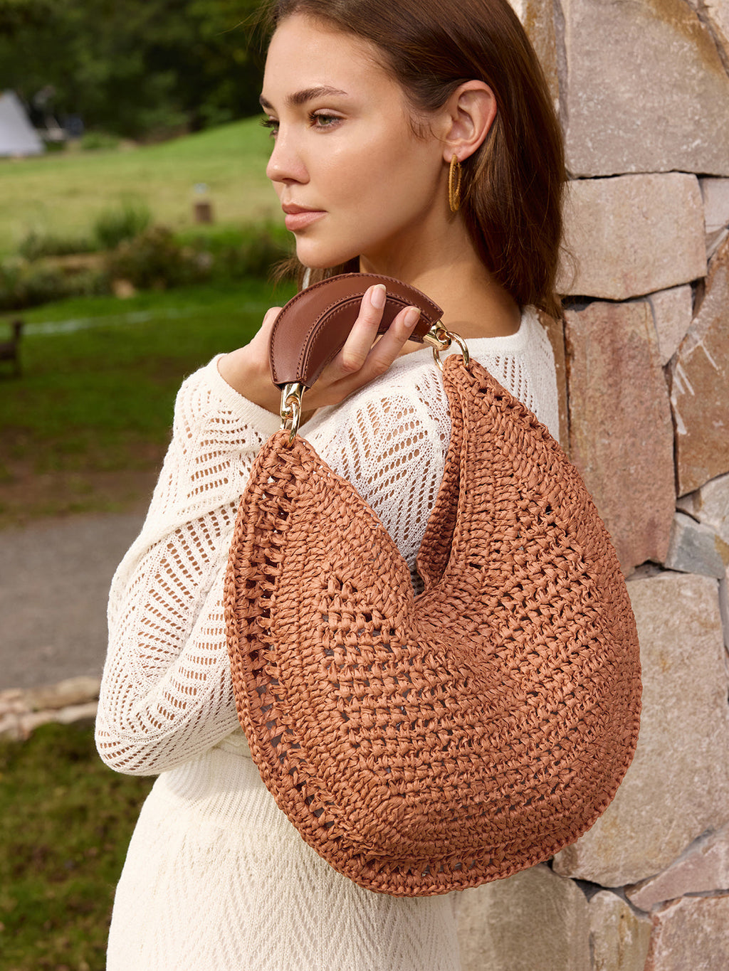 Straw Woven Hobo Shoulder Bag