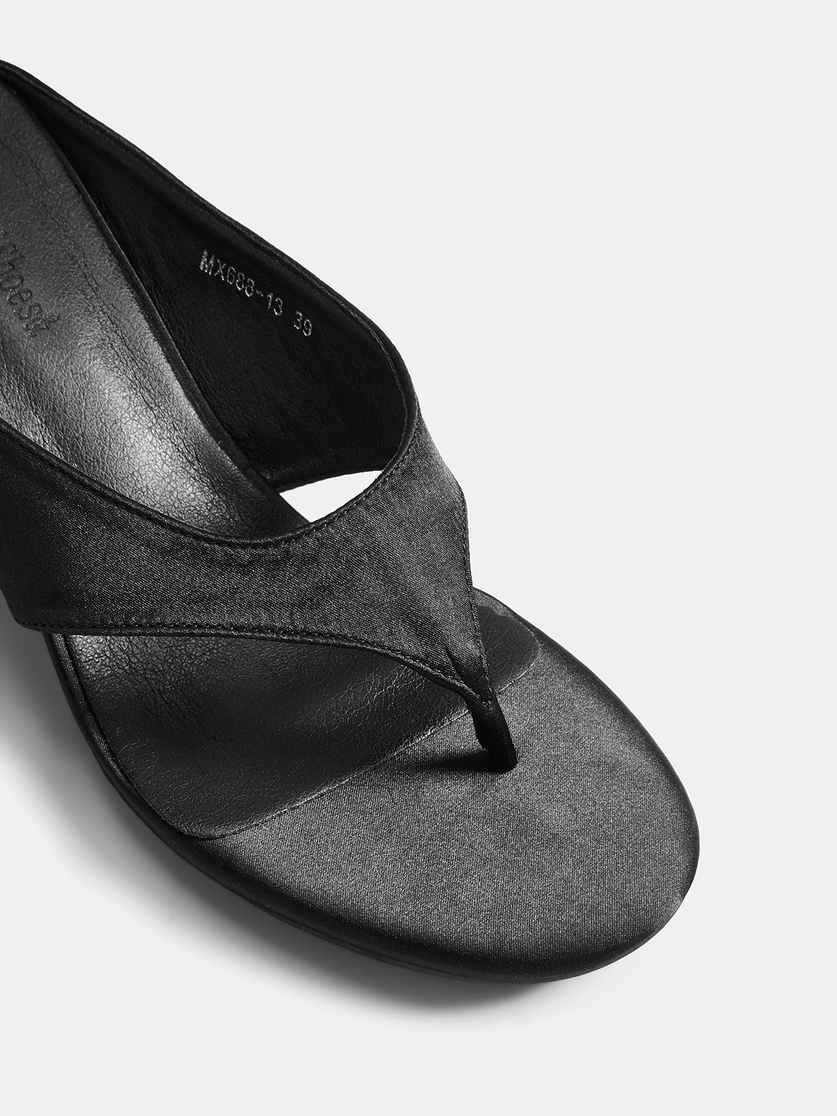 Fabric Upper Leather-Lined Wedge Thong Sandals