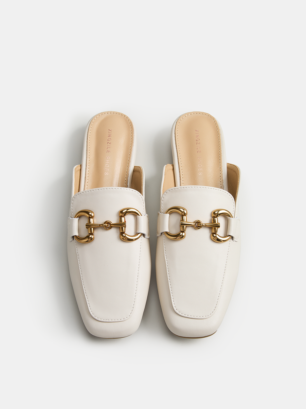 Genuine Leather Horsebit Loafer Mules