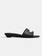 Metal Decor Toe Ring Slide Sandals