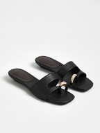 Metal Decor Toe Ring Slide Sandals