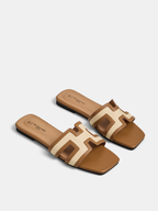 Square Toe H Slide Sandals
