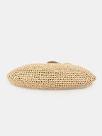 Knotted Handle Straw Hobo Shoulder Bag