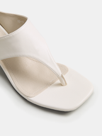 Square Toe Thong Kitten Heel Sandals