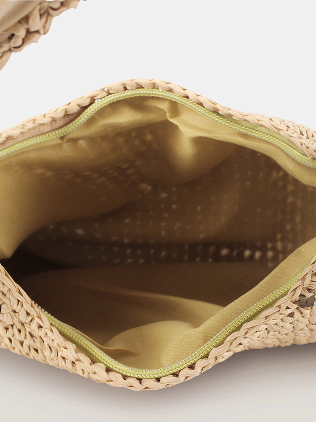 Knotted Handle Straw Hobo Shoulder Bag