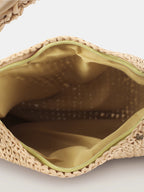 Knotted Handle Straw Hobo Shoulder Bag