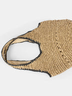 Woven Straw Crochet Shoulder Tote