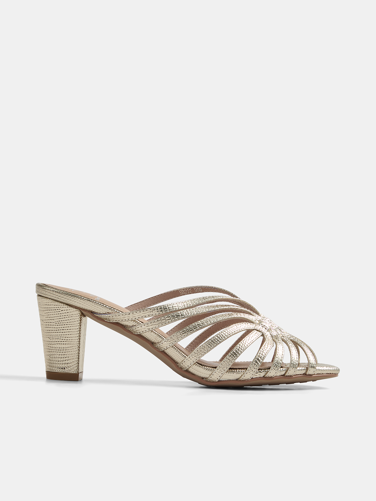 Woven Strap Block Heel Mule Sandals