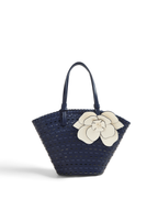 Woven Flower Decor Shoulder Tote