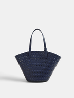 Woven Flower Decor Shoulder Tote