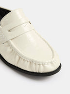Ruched Toe Block Heel Loafer Mules