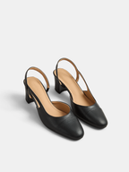Cap Toe Slingback Block Heel Pumps
