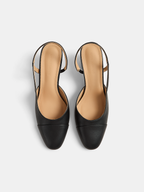 Cap Toe Slingback Block Heel Pumps