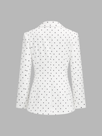 Classic Polka Dot Tailored Office Blazer