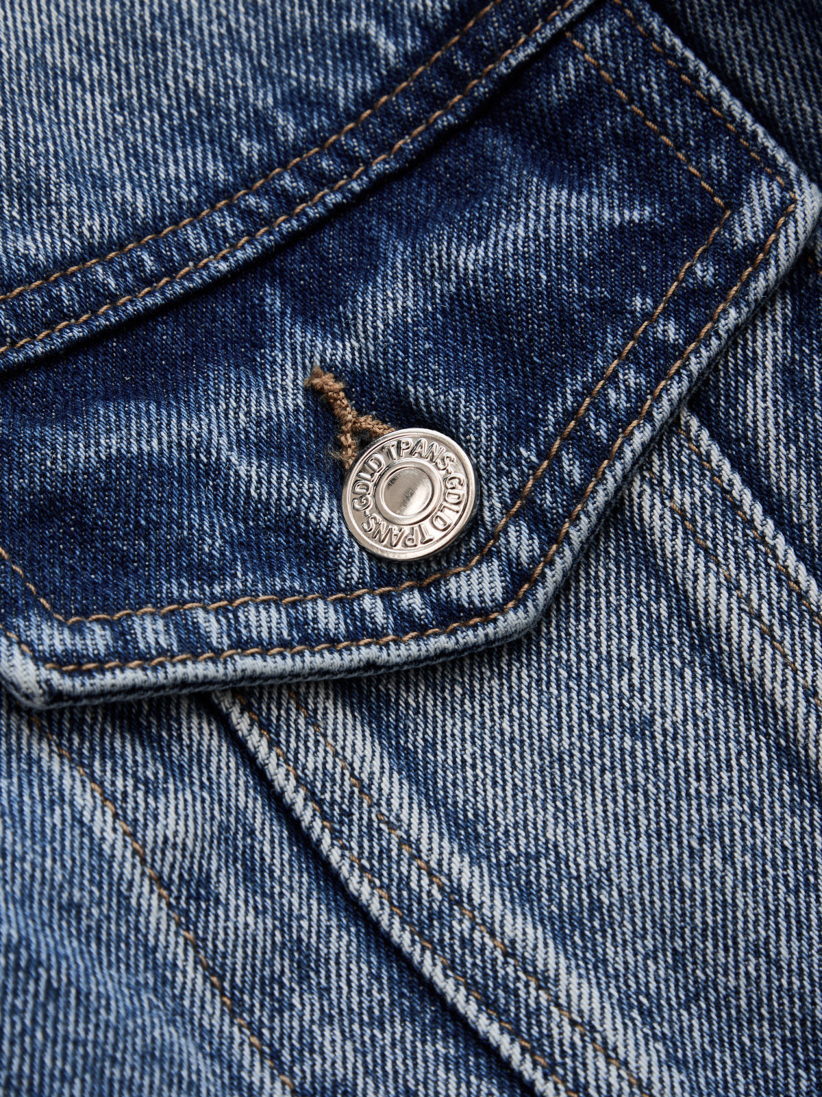 High Stand Collar Slanted Placket Denim Jacket