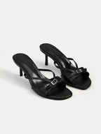 Buckle Detail Open Toe Stiletto Sandals