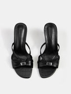 Buckle Detail Open Toe Stiletto Sandals