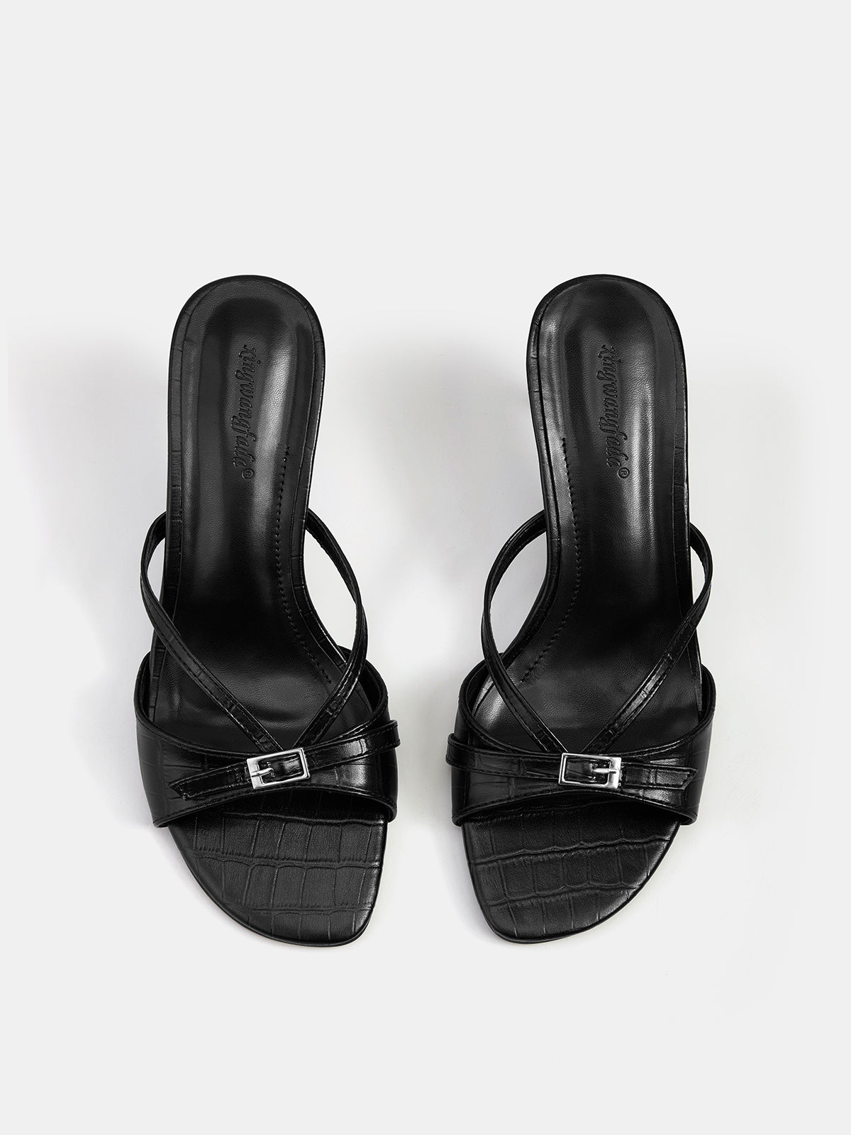 Buckle Detail Open Toe Stiletto Sandals