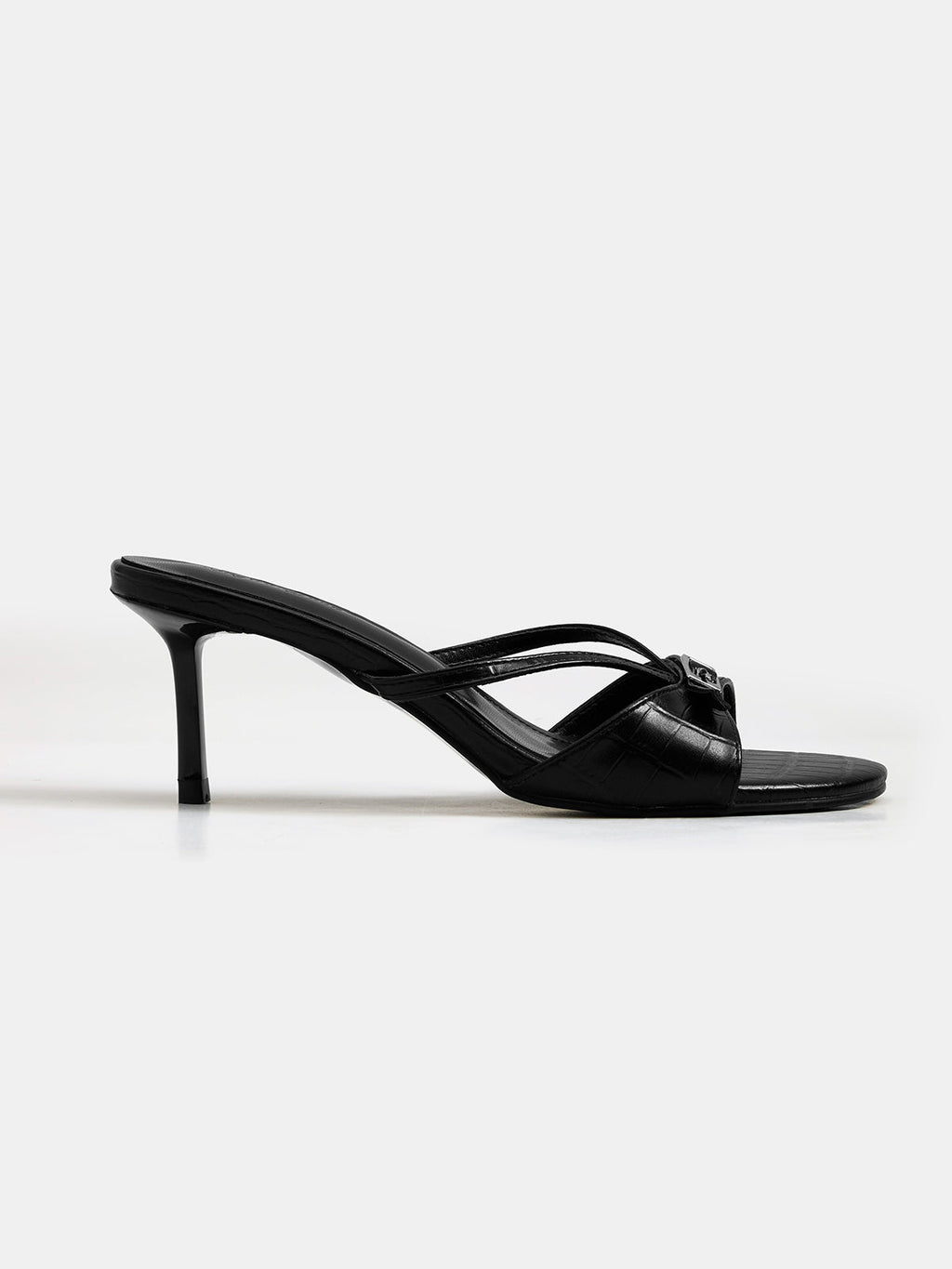 Buckle Detail Open Toe Stiletto Sandals