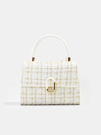 Tweed Plaid Top Handle Handbag