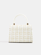Tweed Plaid Top Handle Handbag