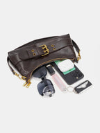 Buckle Detail Vintage Baguette Shoulder Bag