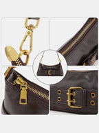 Buckle Detail Vintage Baguette Shoulder Bag
