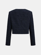 Sparkle Tweed Double‑Breasted Cropped Jacket