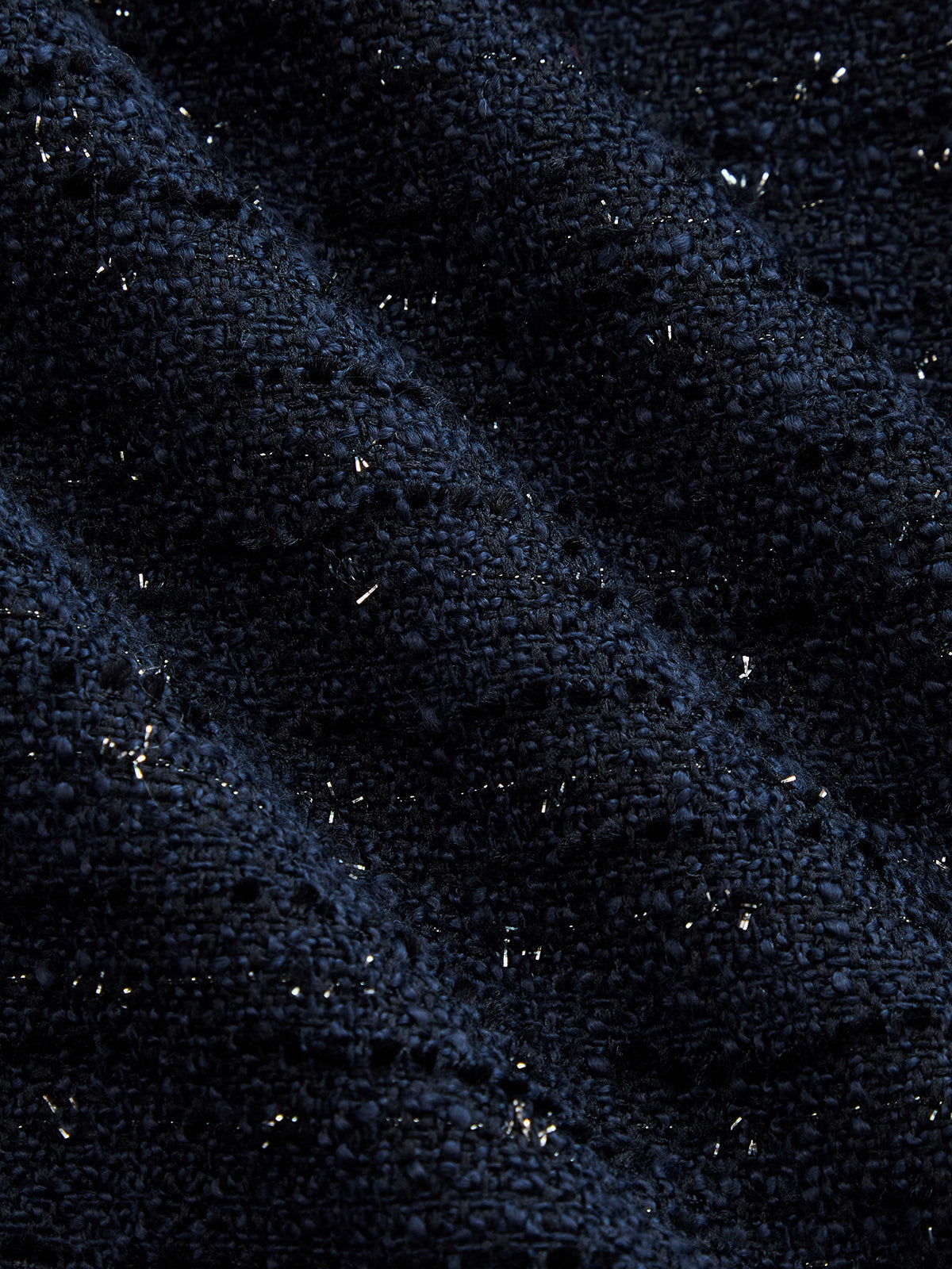 Sparkle Tweed Double‑Breasted Cropped Jacket