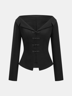Off-Shoulder Blazer Top