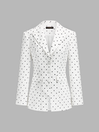 Classic Polka Dot Tailored Office Blazer