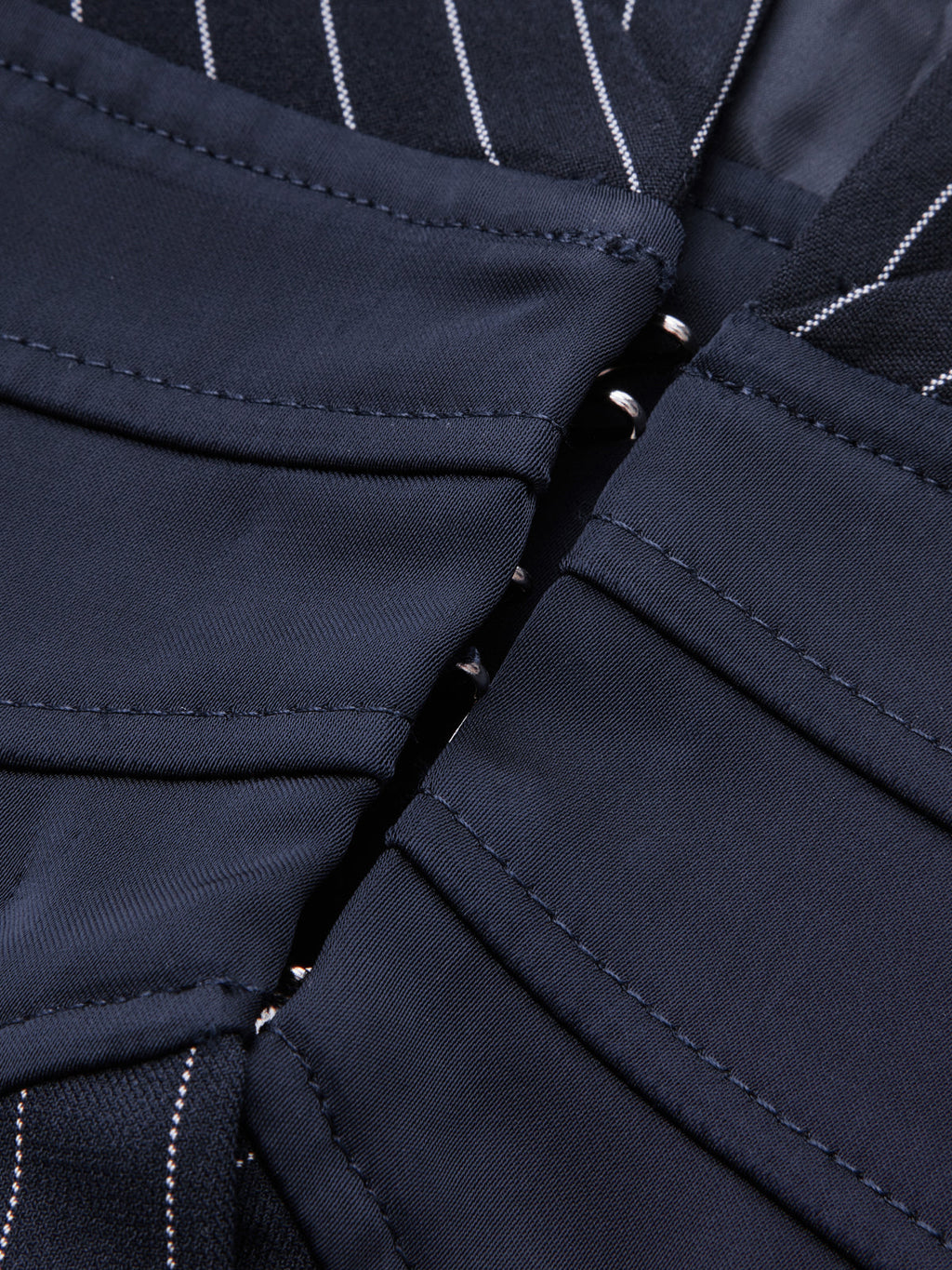 Scarf Collar Pinstripe Blazer