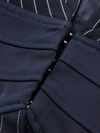 Scarf Collar Pinstripe Blazer