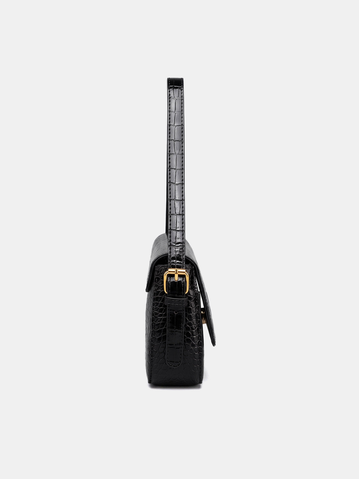 Crocodile Embossed Underarm Shoulder Bag