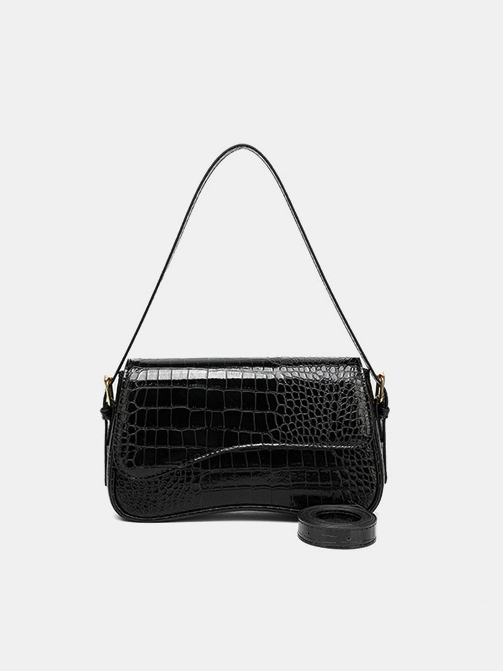 Crocodile Embossed Underarm Shoulder Bag