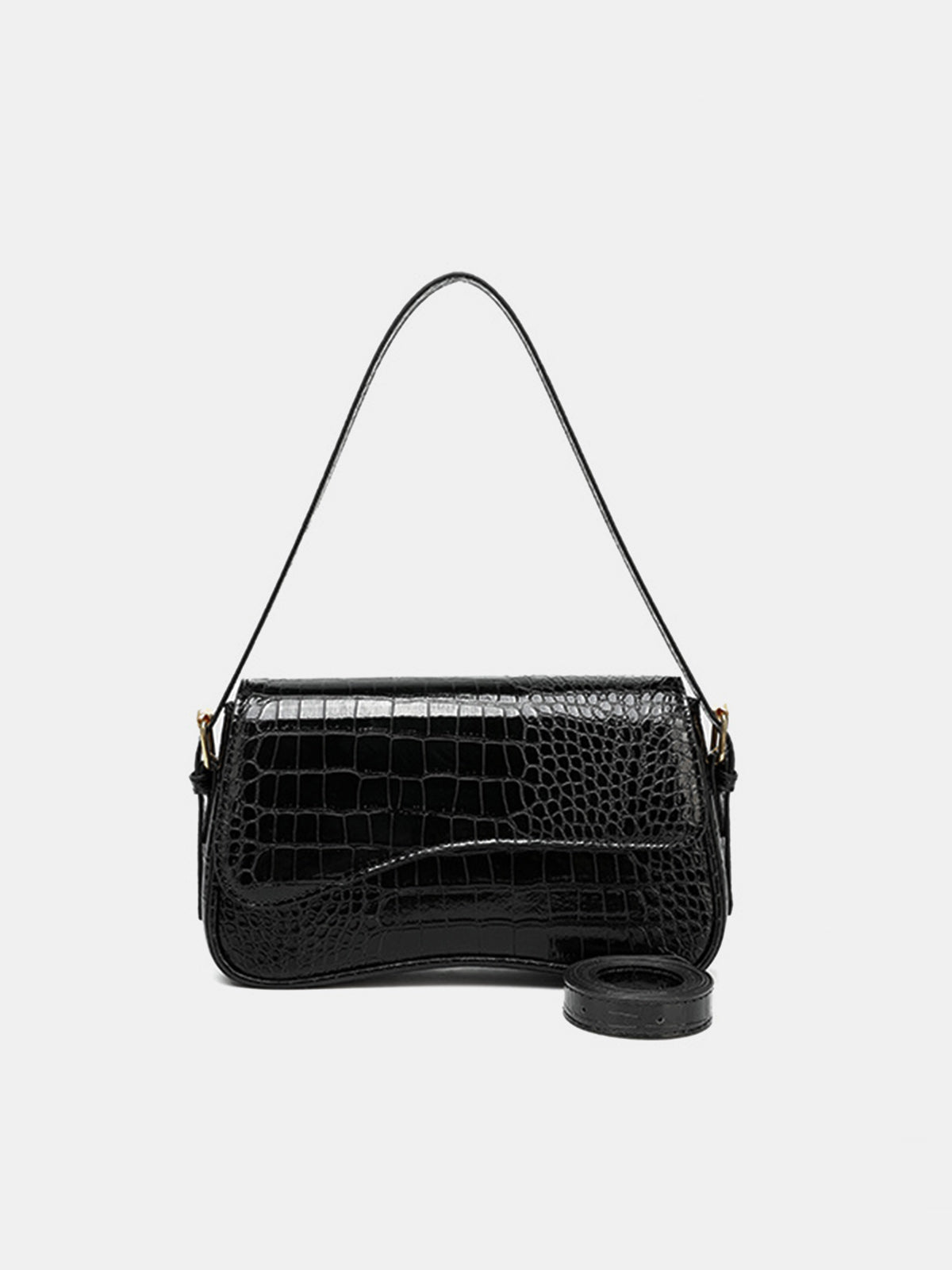 Crocodile Embossed Underarm Shoulder Bag