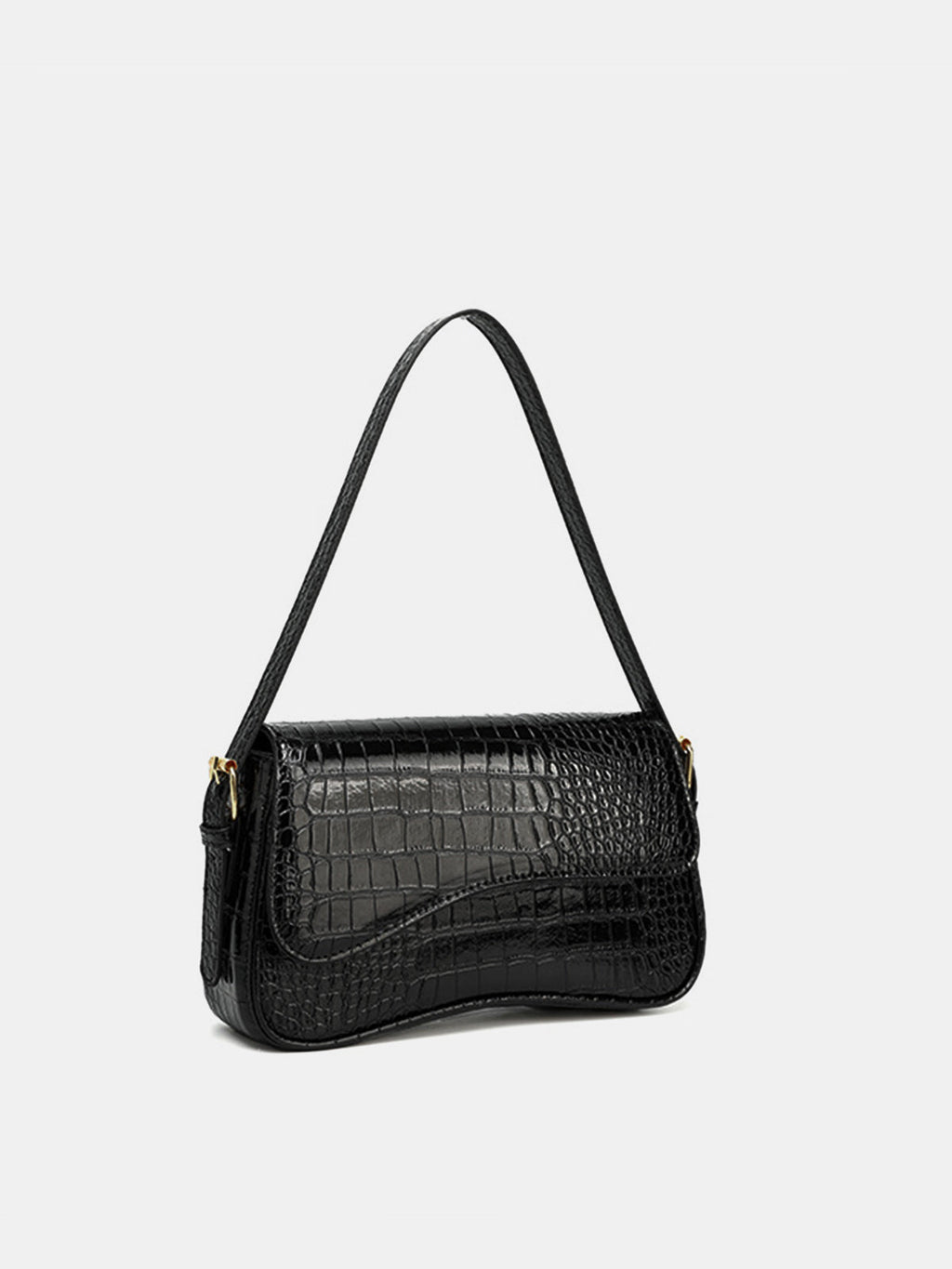 Crocodile Embossed Underarm Shoulder Bag