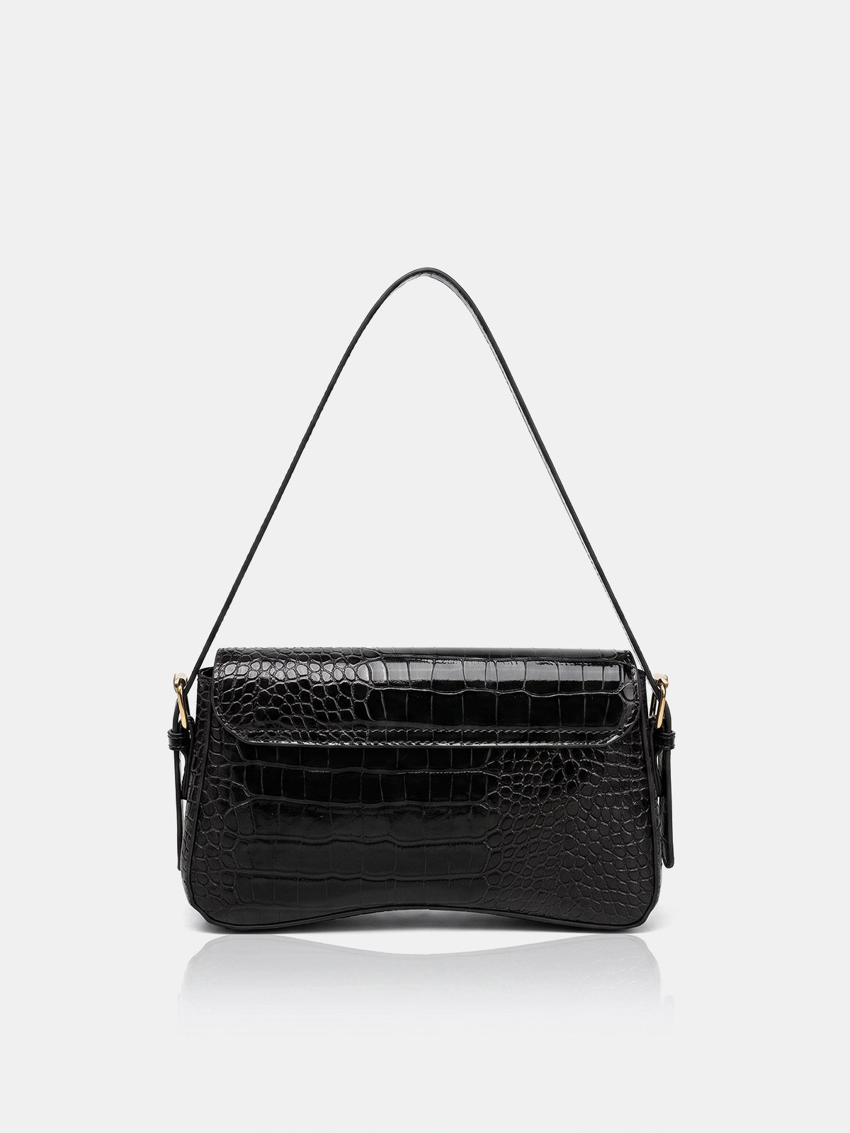 Crocodile Embossed Underarm Shoulder Bag
