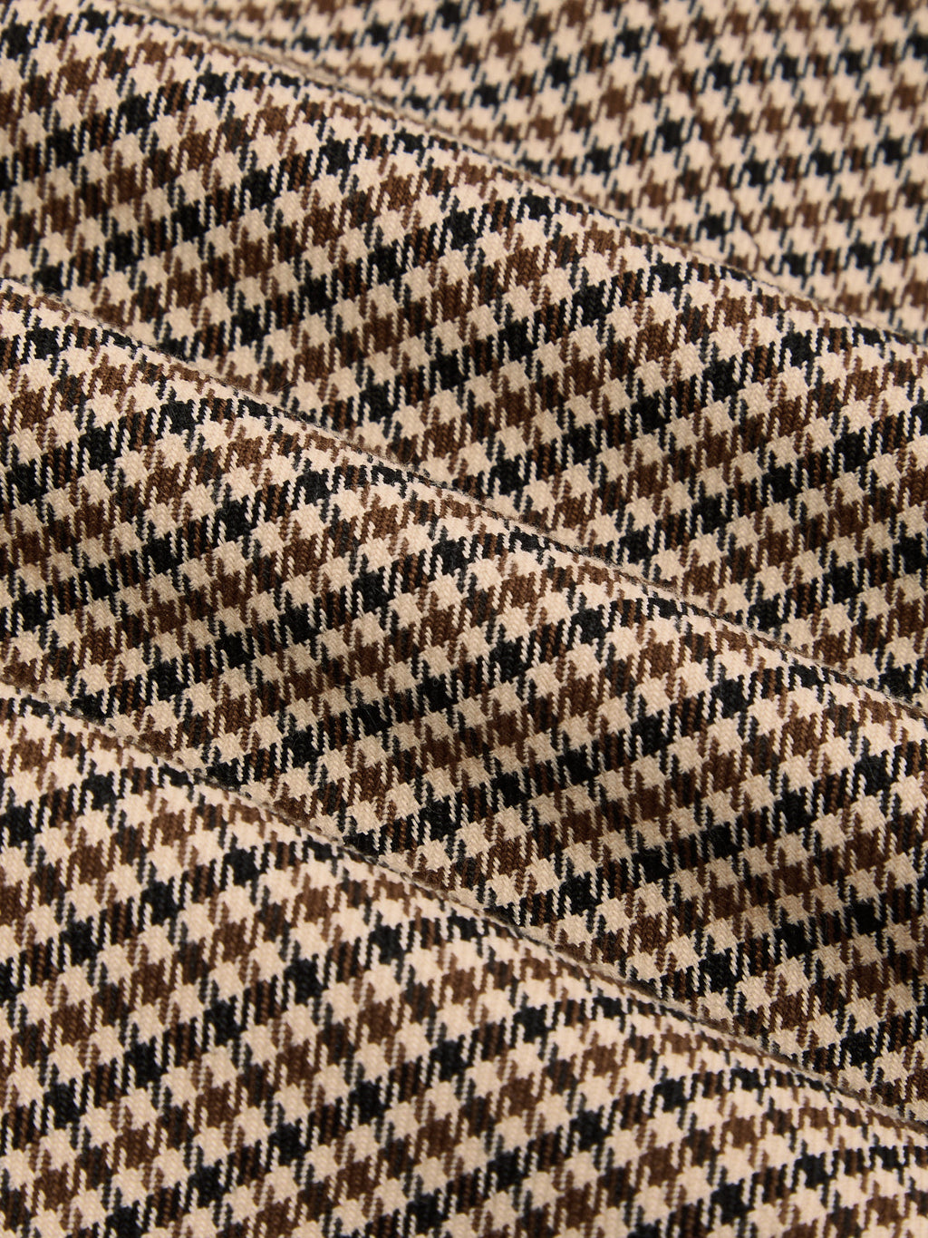 Faux Suede Collar Houndstooth Belted Blazer